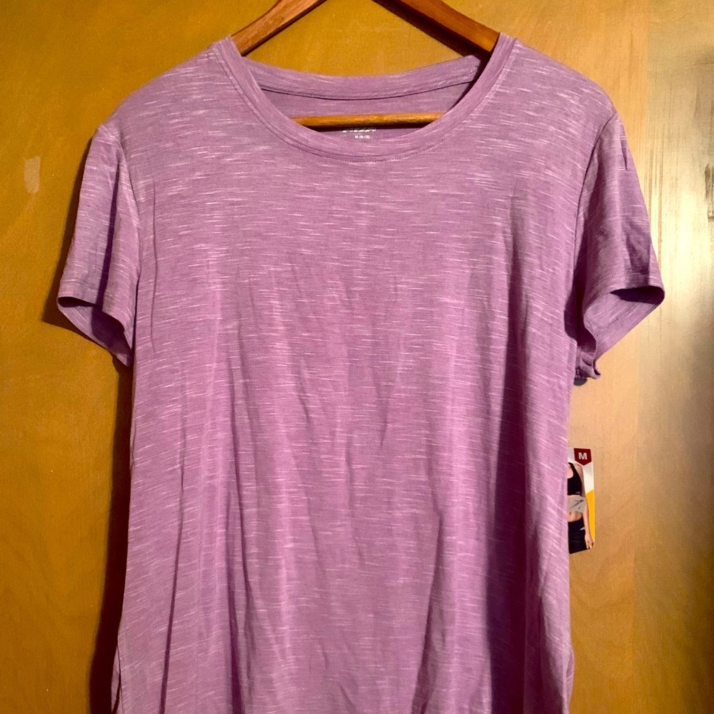 AVIA light purple/lavender women’s athletic short sleeve shirt-AVIA commuter tee